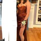 Sheath/Column Sweetheart Satin Corset Prom Dresses With Ruched