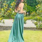 A-line Square Neck Satin Prom Dresses With Split