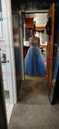 Ball Gown V-neck Floor-length Lace Tulle Prom Dresses With Floral
