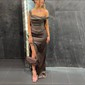 Off-the-shoulder Ruched Satin Prom Dresses