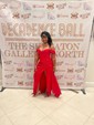 Fitted Ruched Satin Prom Dresses with Slit