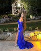 Mermaid Off-the-shoulder Ruched Satin Prom Dresses