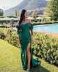 Mermaid Off-the-shoulder Ruched Satin Prom Dresses