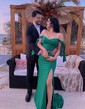 Mermaid Off-the-shoulder Ruched Satin Prom Dresses