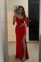 Mermaid Off-the-shoulder Ruched Satin Prom Dresses
