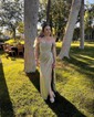 Strapless Ruched Satin Corset Prom Dresses