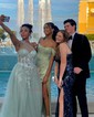 Strapless Ruched Satin Corset Prom Dresses