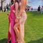 Sheath/Column Square Neck Sparkly Sequin Prom Dresses