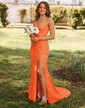 Sheath/Column V-neck Sparkly Sequin Prom Dresses