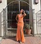 Mermaid V-neck Sparkly Sequin Backless Prom Dresses