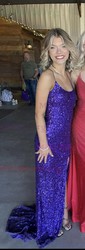 Mermaid Scoop Neck Sparkly Velvet Sequin Prom Dresses