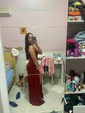 Trumpet/Mermaid V-neck Polyester Floor-length Prom Dresses With Split Front