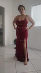 Trumpet/Mermaid V-neck Polyester Floor-length Prom Dresses With Split Front
