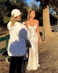 Trumpet/Mermaid V-neck Sequined Sweep Train Prom Dresses