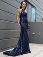 Mermaid Halter Backless Sparkly Sequin Prom Dresses