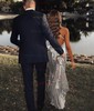 Mermaid V-neck Sparkly Sequin Prom Dresses With Beading
