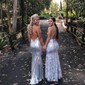 Mermaid V-neck Sparkly Sequin Prom Dresses With Beading