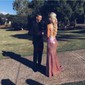 Mermaid V-neck Backless Sparkly Sequin Prom Dresses With Appliques