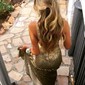 Mermaid V-neck Backless Sparkly Sequin Prom Dresses With Appliques