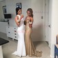 Mermaid V-neck Sparkly Sequin Prom Dresses