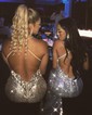 Mermaid V-neck Sparkly Sequin Prom Dresses With Beading