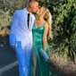 Mermaid V-neck Satin Prom Dresses With Ruched