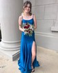 Mermaid Scoop Neck Satin Corset Prom Dresses