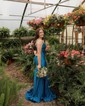 Mermaid Scoop Neck Satin Corset Prom Dresses