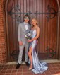 Mermaid Scoop Neck Satin Corset Prom Dresses