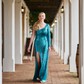 Sheath/Column One Shoulder Sparkly Sequin Prom Dresses With Long Sleeves
