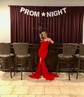 Sheath/Column Sweep Train V-neck Stretch Crepe Split Front Prom Dresses