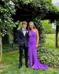 Trumpet/Mermaid One Shoulder Stretch Crepe Sweep Train Prom Dresses With Ruched
