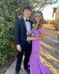Trumpet/Mermaid Off-the-shoulder Stretch Crepe Sweep Train Prom Dresses