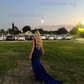 Sheath/Column One Shoulder Velvet Sequins Sweep Train Split Front Prom Dresses