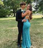 Sheath/Column V-neck Sparkly Velvet Sequin Prom Dresses