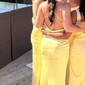 Sheath/Column Cowl Neck Floor-length Satin Prom Dresses