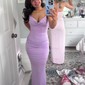 Sheath/Column Cowl Neck Floor-length Satin Prom Dresses