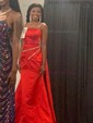 Mermaid Square Neck Satin Corset Prom Dresses With Beading