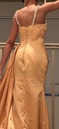 Mermaid Square Neck Satin Corset Prom Dresses With Beading