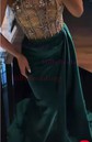 Sheath/Column Strapless Satin Tulle Prom Dresses With Beading