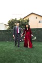 Ball Gown V-neck Velvet Satin Prom Dresses With Long Sleeves