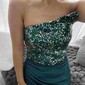 Burgundy Ruched Sequin Satin Split Corset Dress
