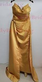 Sheath/Column Strapless Satin Prom Dresses With Ruched