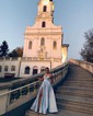 Burgundy Ball Gown V-neck Floor-length Satin Prom Dresses