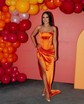 Sheath/Column Strapless Satin Prom Dresses With Ruched