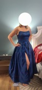 Red Ball Gown Strapless Satin Prom Dresses With Ruched