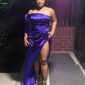 Sheath/Column One Shoulder Satin Prom Dresses With Ruched