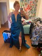 Sheath/Column V-neck Satin Prom Dresses With Ruched