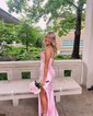 Sheath/Column Sweetheart Satin Prom Dresses With Beading