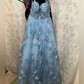 Ball Gown/Princess Off-the-shoulder Tulle Sweep Train Prom Dresses With Appliques Lace